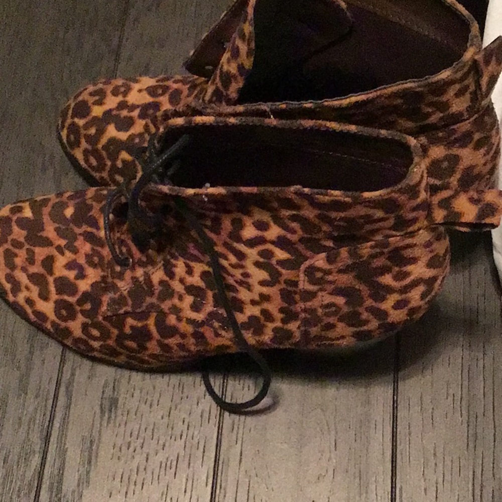 Leopard print booties